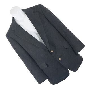 BRITCHES! CHARCOAL GRAY 100% FINE WOOL TWO BUTTON DRESS JACKET, BLAZER! SZ 46R